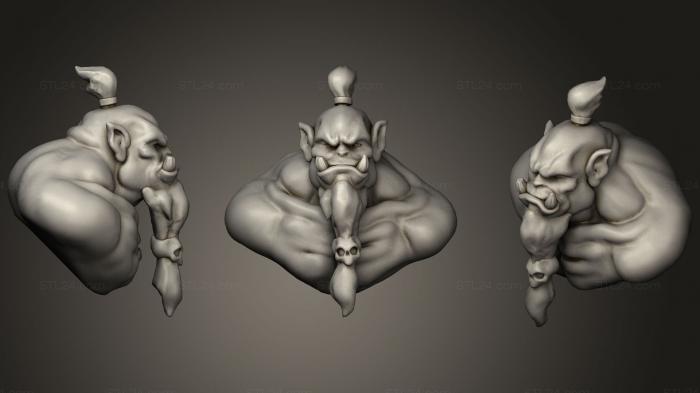 Figurines simple (Orc chief, STKPR_0959) 3D models for cnc